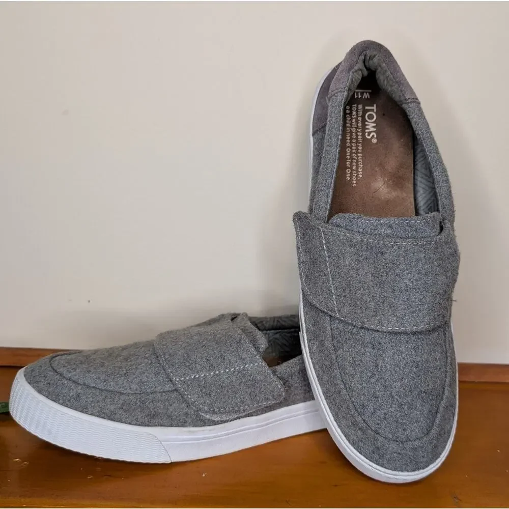 Toms Altaire Grey Wool Slip on Sneakers Size 11